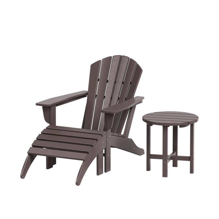 Highland Dunes Kukkapalli Plastic/Resin Adirondack Chair with Ottoman